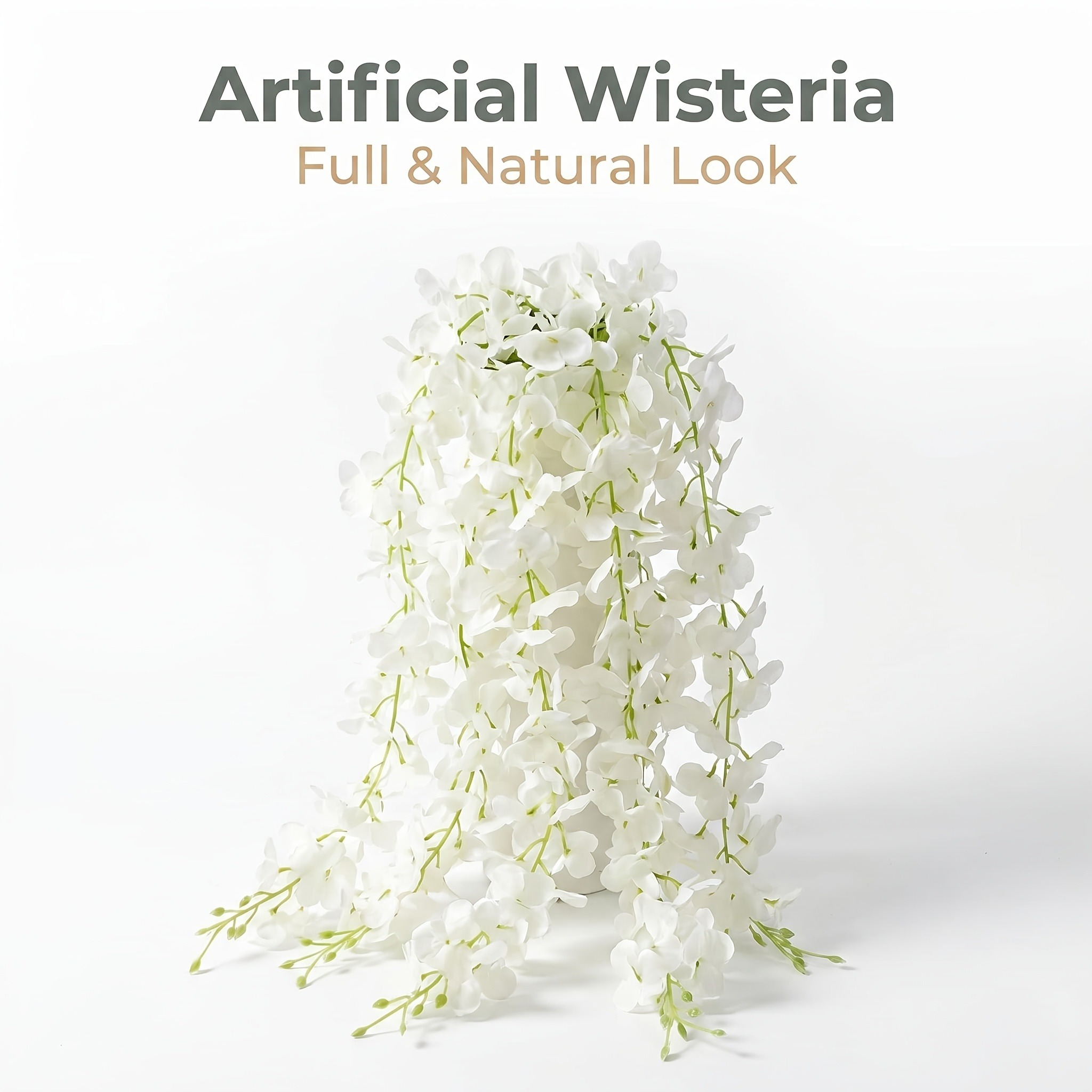 17 Strings of Artificial White Wisteria Simulation Flower Vines