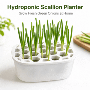 Hydroponic Scallion Planter Box with Multi-Hole Holder Lid