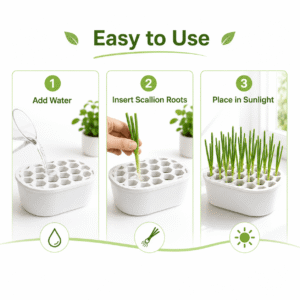 Hydroponic Scallion Planter Box with Multi-Hole Holder Lid